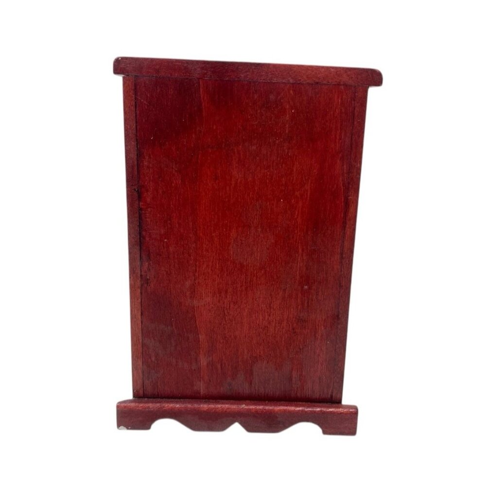 Dollhouse Wood Cherry Display Cabinet Hutch  4.5" Tall Miniature Furniture - Picture 3 of 6